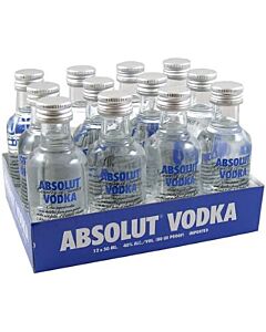 Absolut Blue Plain Vodka 5cl Miniature - 12 Pack