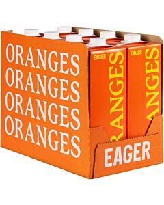 Eager Smooth Orange Juice 100% Squeezed, Refreshing Fruit Drink, No Bits, NFC Not From Concentrate, 1 Litre (Pack of 8)
