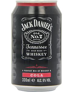 Jack Daniels Tennessee Whiskey and Cola Premixed Cans 330 ml (Pack of 12)
