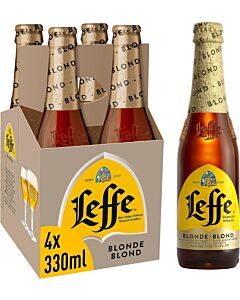 Leffe Blonde - Premium Belgian Pale Abbey Beer Bottle - 24 x 330ml 6%