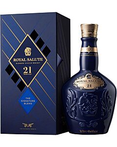 Chivas Regal - Royal Salute 21 yo - Blue Wade Ceramic Decanter- Blended Scotch Whisky - 70cl - 40% ABV 