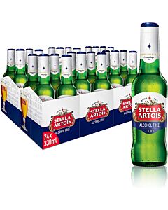 Stella Artois Zero Alcohol Free  Lager Beer Bottles 24x 330ml 