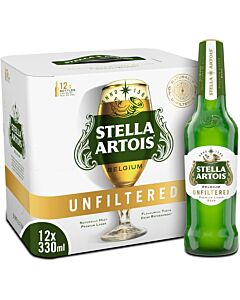 Stella Artois Unfiltered bottles, 330 ml (Pack of 12)