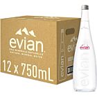 Evian Still Natural Mineral Water 12x 750ml Glass Bottle