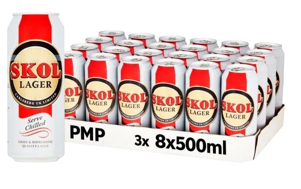 Skol Lager Beer 24 x 500ml Cans