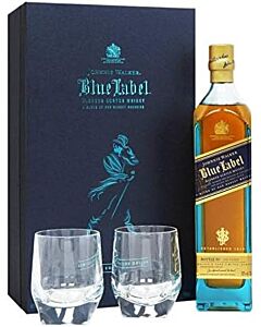 Johnnie Walker Blue Label Gift Set  70cl with branded Crystal glass tumblers