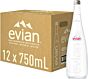 Evian Still Natural Mineral Water 12x 750ml Glass Bottle