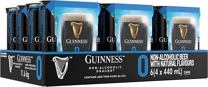 Guinness 0.0% Alcohol Free Draught Stout 24X 440ml