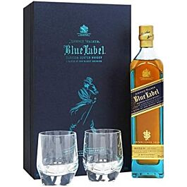 Johnnie Walker Blue Label Gift Set  70cl with branded Crystal glass tumblers
