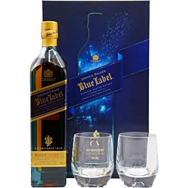 Johnnie Walker Blue Label  200th Anniversary Gift Set 70cl with branded Crystal glass tumblers 