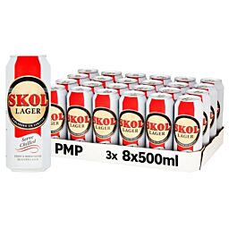 Skol Lager Beer 24 x 500ml Cans