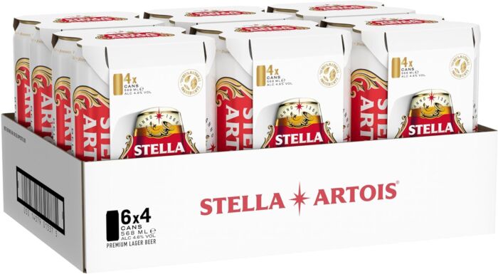 Stella Artois Premium Lager Beer Pint Cans 24 x 568 ml