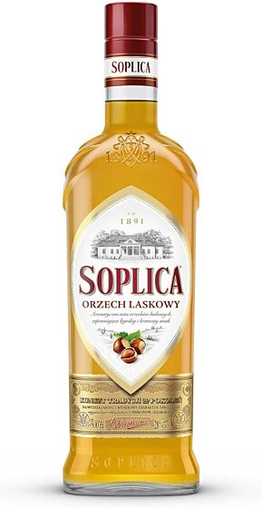 SOPLICA - Polish Hazelnut Vodka - Natural Ingredients - For Shots & Cocktails - 28% Alcohol - 500 ml