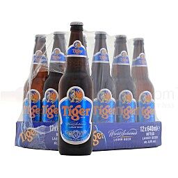 Tiger - Premium Singaporan Lager Beer Bottle - 12 x 640 ml - 4.8% ABV
