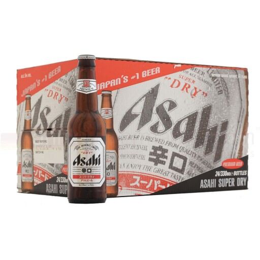 Asahi - Super Dry Japanese Premium Lager Beer Bottle - 24 x 330 ml - 5% ABV