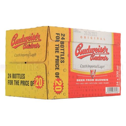 Budweiser Budvar - Premium Czech Republic Lager Beer Bottle - 24 x 330 ml