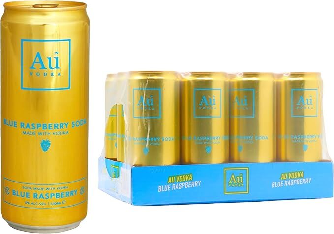Au Vodka Blue Raspberry Pre-Mixed Cans 12 x 330ml