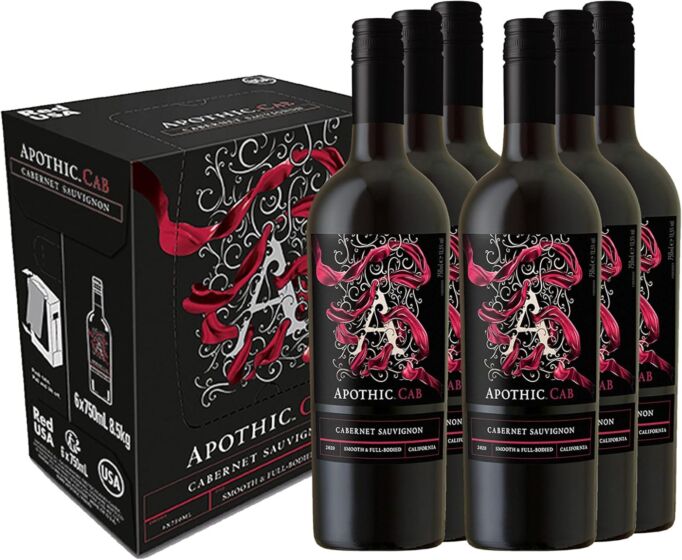Apothic Cabernet Sauvignon, Californian Red Wine, 6x 750ml bottles