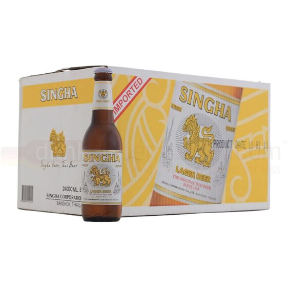Singha - Premium Thai Lager Beer Bottle - 24 x 330 ml - 5% ABV