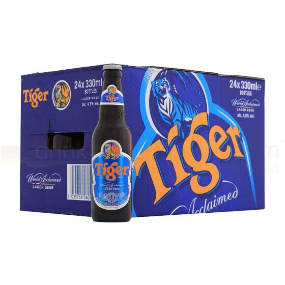 Tiger - Premium Singaporan Lager Beer Bottle - 24 x 330 ml 