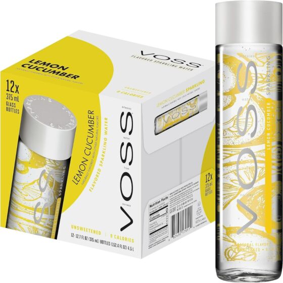 Voss Lemon & Cucumber Sparkling Water 12x 375ml