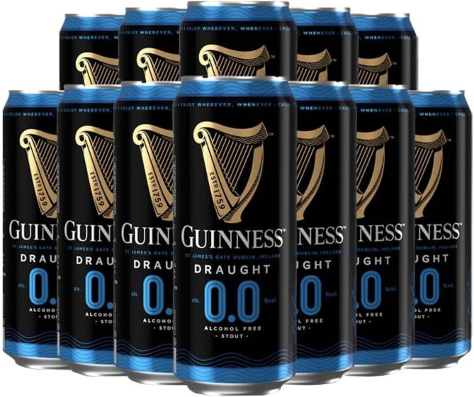  Guinness Draught 0.0 Alcohol Free Stout 440ml Cans (12 Pack)